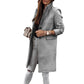 Simplicity Long Sleeve Button Woolen Coat Overcoat - Enfance-Heureuse