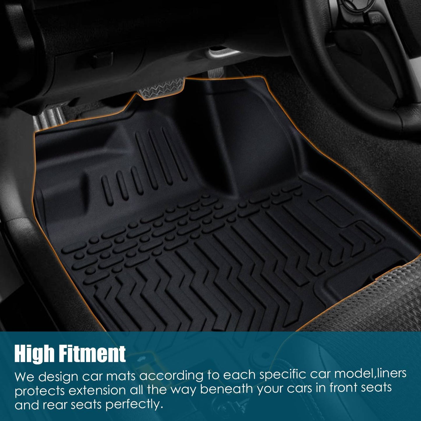Car Floor Mats For 2023 CRV Hybrid Black All-Weather TPE Rubber Car Mats - Enfance-Heureuse