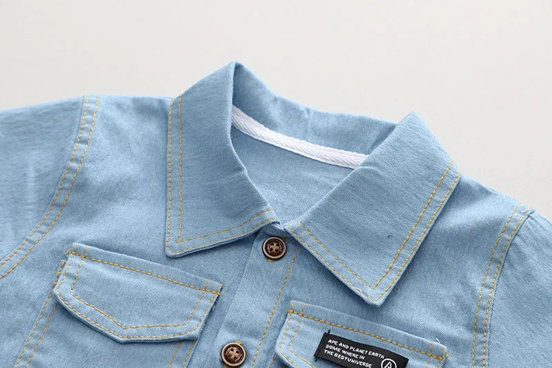 Lapel Short Sleeve Suit Children's Clothing Casual - Enfance-Heureuse